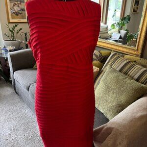Red CALVIN KLEIN Size 14W Sheath Dress - work or evening